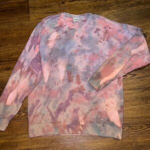 Comfort Colors Tie-Dye Crewneck Sweatshirt in Pink & Purple